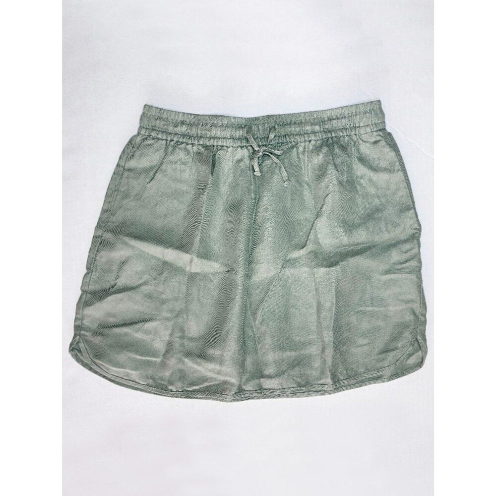 Madewell Linen-Blend Curved-Hem Mini Skirt - Size M - Light Green